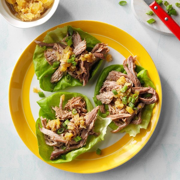 Hawaiian pulled pork lettuce wraps