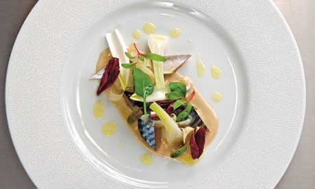 Hay-smoked mackerel, lemon salad, and gentlemen's relish