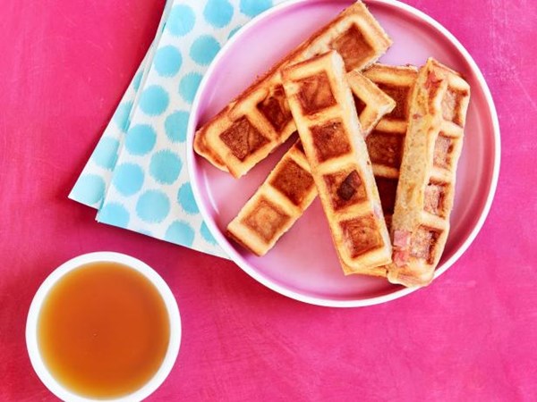 Haylie Duff's ham and cheese waffles