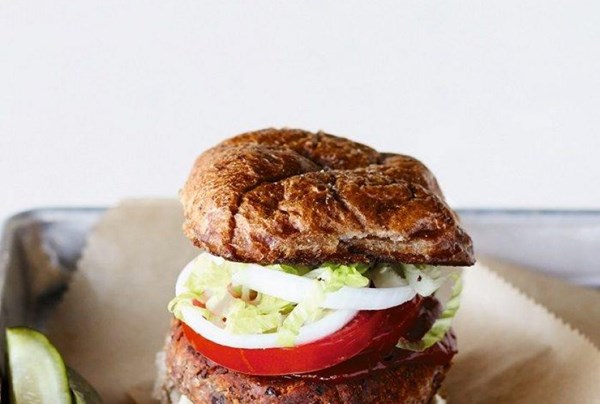 Hazelnut and bean burger