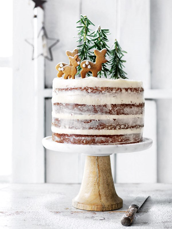 Hazelnut and brandy forest cake with cream cheese icing