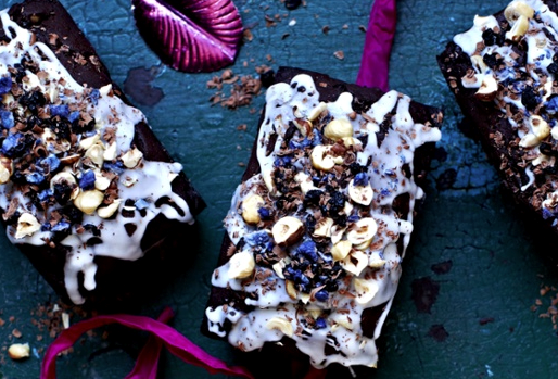 Hazelnut and dried blueberry chocolate loaf