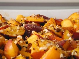 Hazelnut and nectarine gratin (Gratin de nectarines à la noisette)