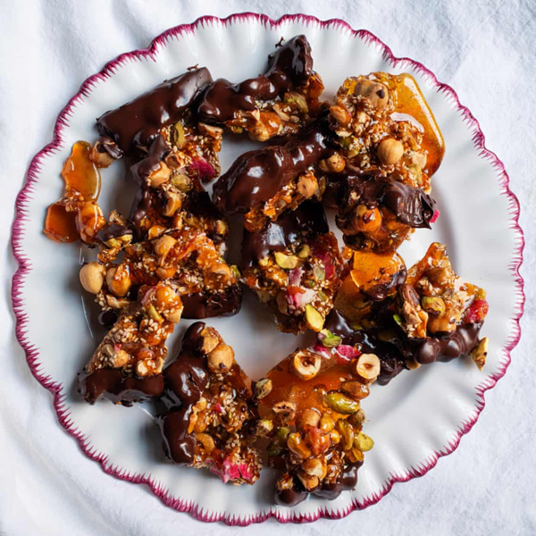 Hazelnut and pistachio praline