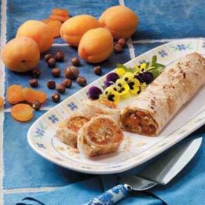 Hazelnut apricot strudel