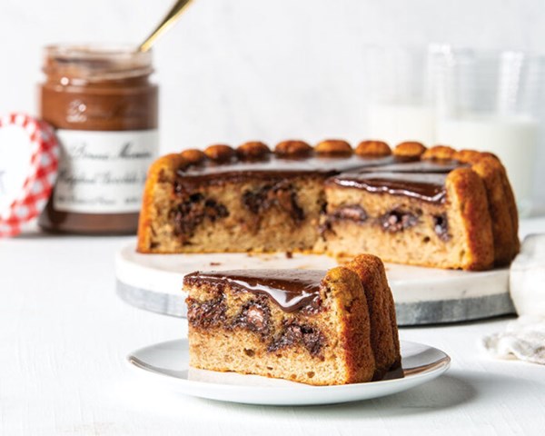 Hazelnut chocolate banana cake