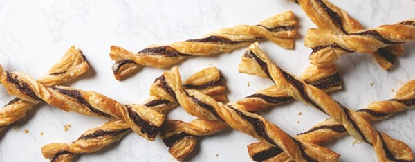 Hazelnut chocolate pastry twists