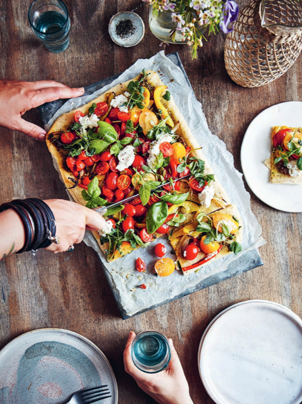 Hazelnut crust pizza & peppery rocket