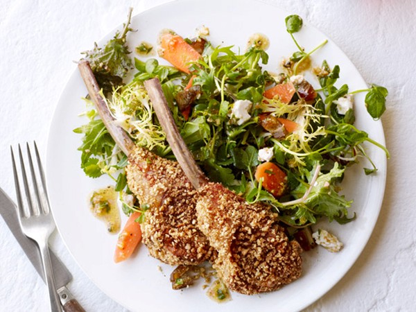 Hazelnut-crusted lamb chops