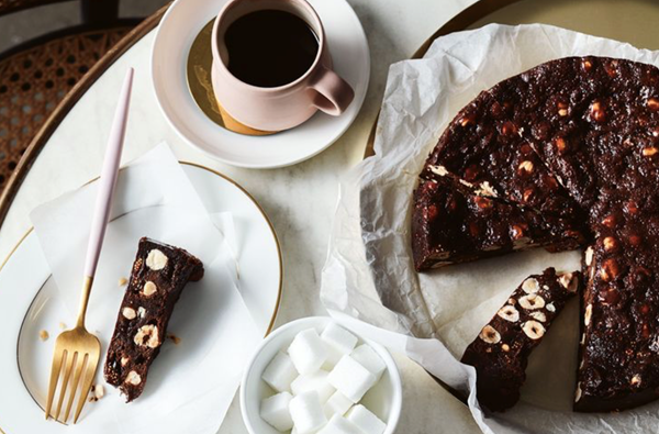 Hazelnut, fig and chocolate panforte