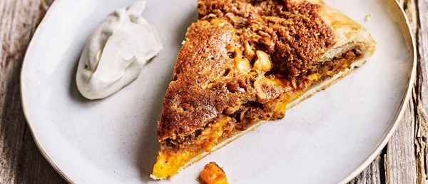 Hazelnut frangipane and apricot galette