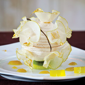 Hazelnut meringue dome