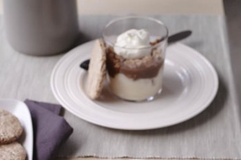 Hazelnut meringue, Frangelico custard & hazelnut caramel sauce