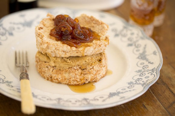 Hazelnut meringue with coffee vino cotto butter cream