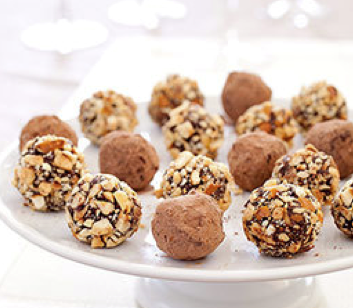 Hazelnut-mocha truffles