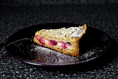 Hazelnut plum crumb tart