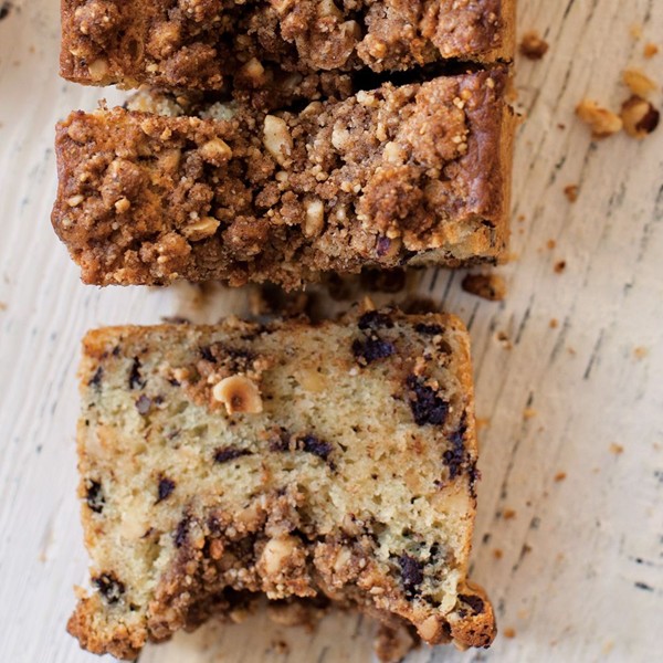 Hazelnut streusel bread