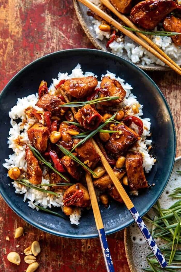 Healthier 25 minute kung pao chicken