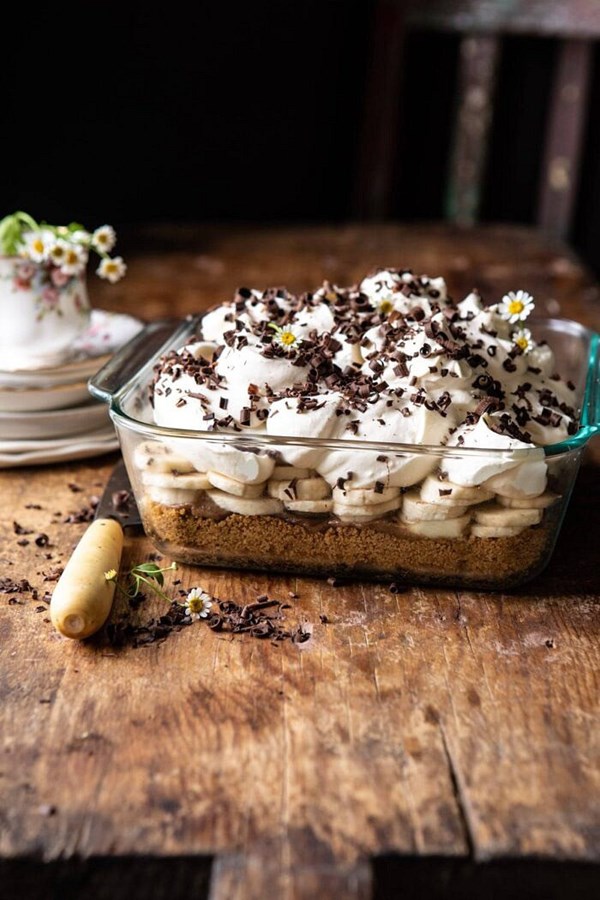 Healthier banoffee pie