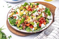 Healthier Cobb salad with simple red wine vinaigrette		