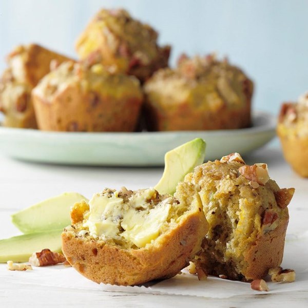 Healthy avocado pineapple muffins