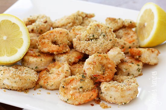 Healthy breaded shrimp