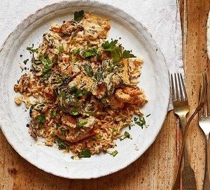 Healthy chicken Stroganoff