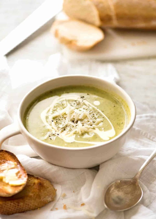 Healthy creamy zucchini soup