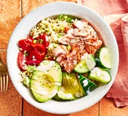 Healthy salmon bowl