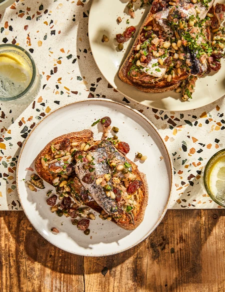 Healthy sardines on toast