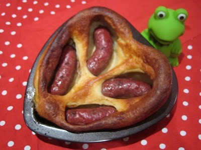 Heart shaped toad in the hole for two