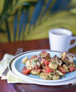 Hearts of palm and tofu scramble