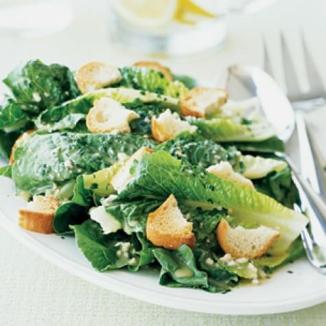 Hearts of romaine with garlic croutons