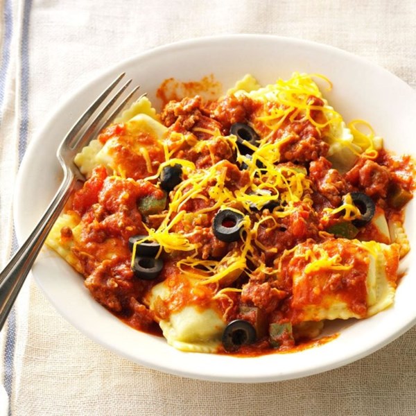 Hearty beef ravioli