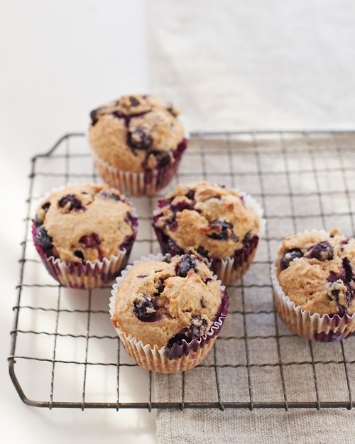 Hearty blueberry muffins