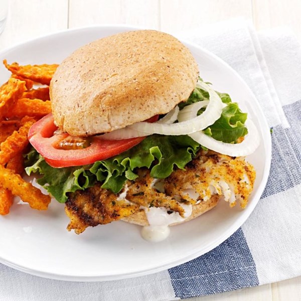Hearty breaded fish sandwiches