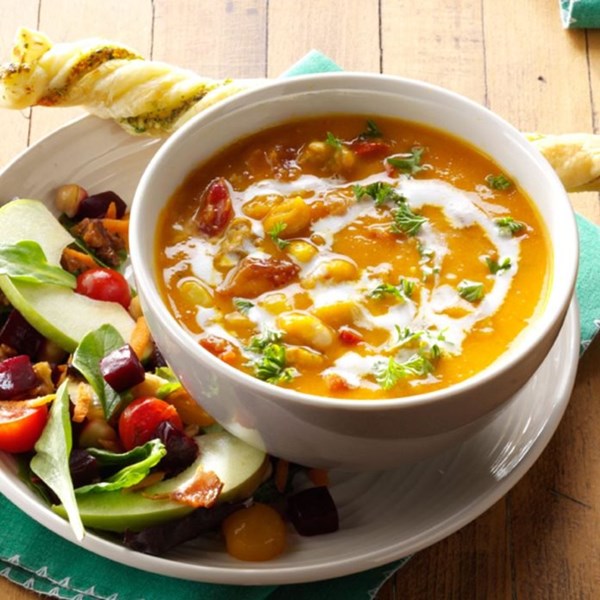 Hearty butternut squash soup