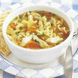 Hearty chicken noodle soup