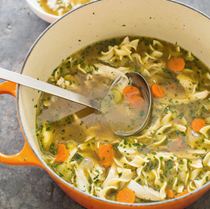 Hearty chicken noodle soup