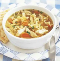 Hearty chicken noodle soup