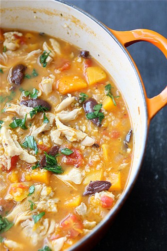 Hearty chicken stew with butternut squash & quinoa
