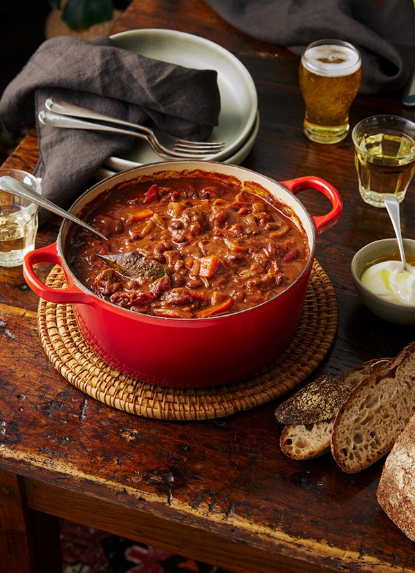 Hearty mixed bean chilli