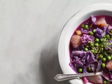 Hearty purple cabbage soup