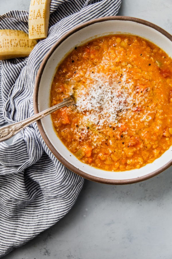 Hearty red lentil soup