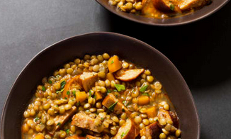 Hearty Spanish-style lentil and chorizo soup
