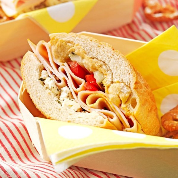 Hearty turkey & feta sandwich