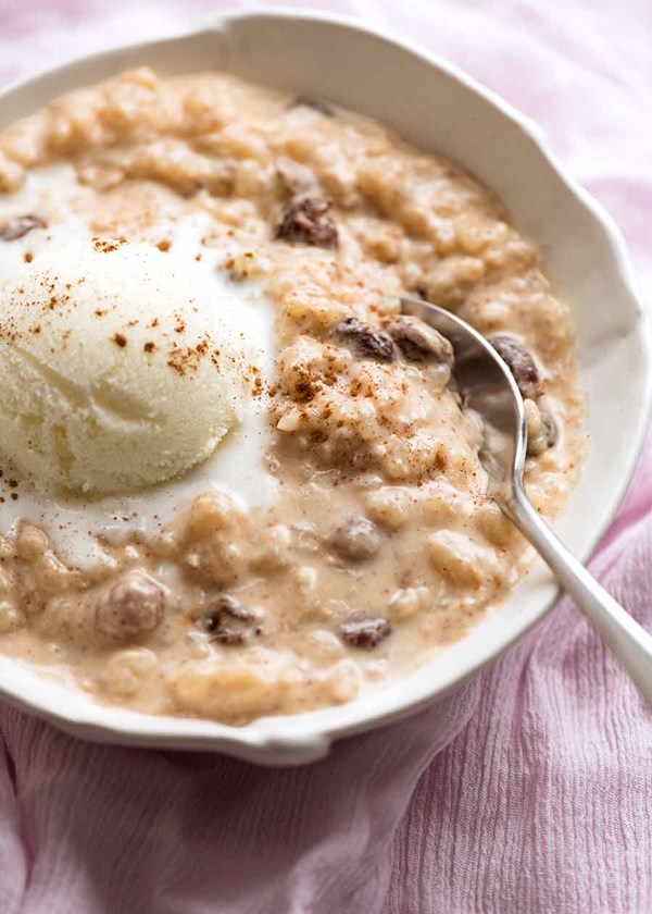 Heavenly creamy cinnamon rice pudding