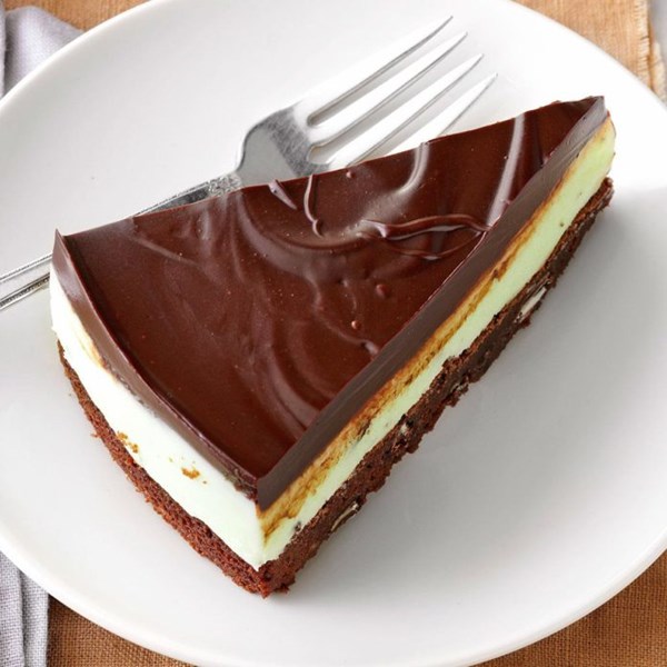 Heavenly mint brownie dessert