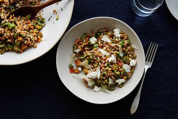 Heidi Swanson's mostly olive salad, with some farro