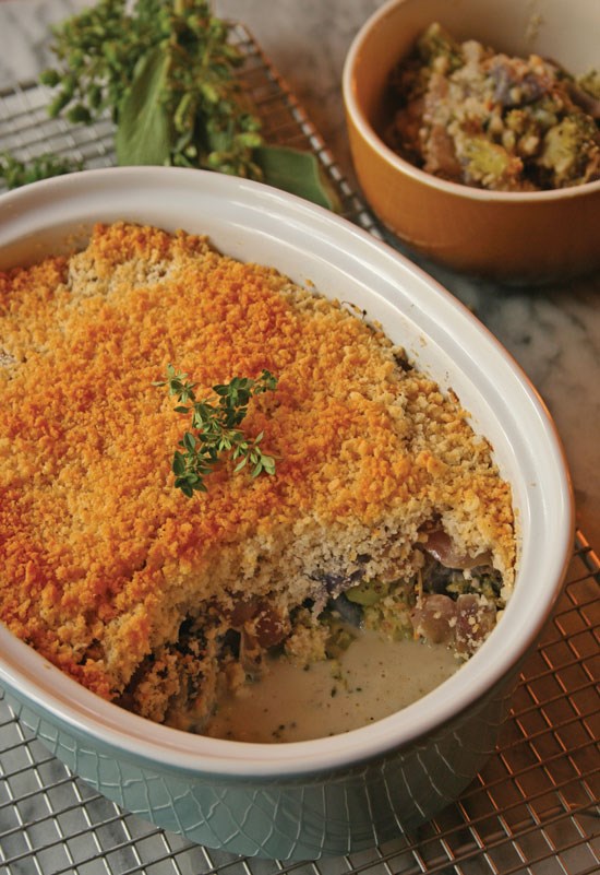 Heirloom broccoli and potato casserole